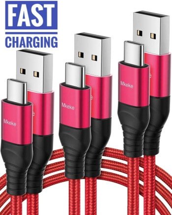 3-Pack USB C Cable for Fast Charging