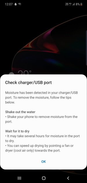 Moisture Detected in Note 10Plus
