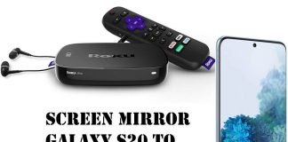 Screen Mirror Galaxy S20 to Roku TV