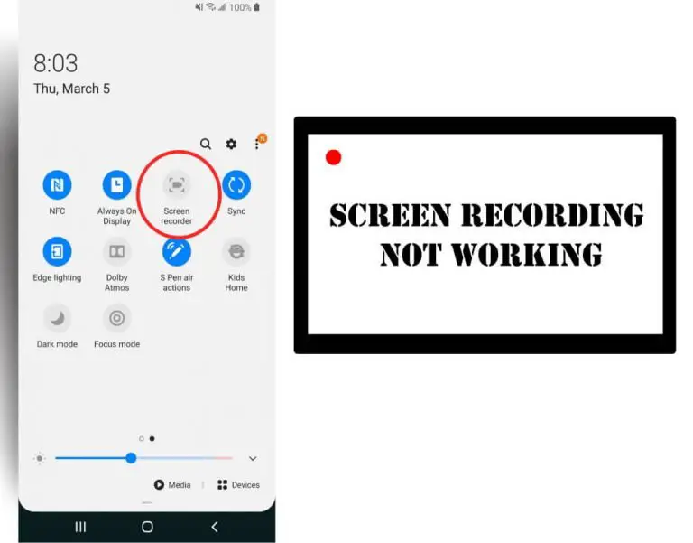 Galaxy S20 Screen Recording Not Working