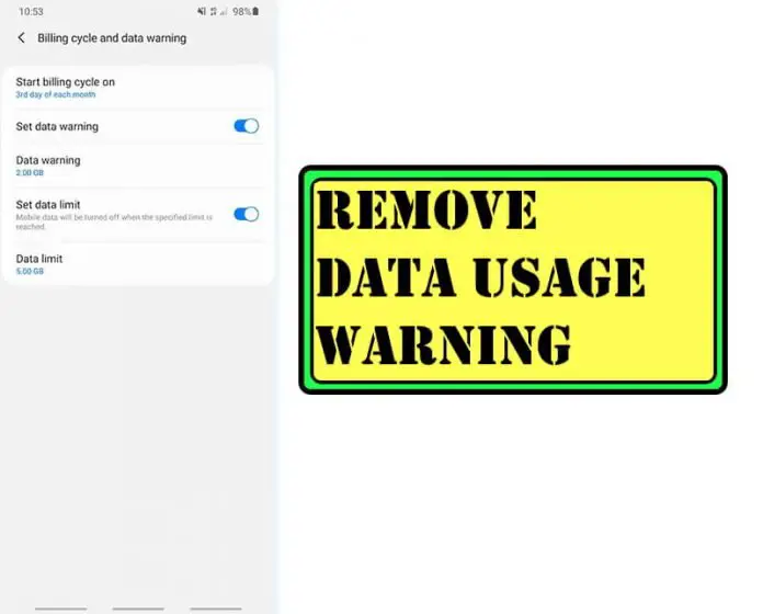 How to Remove Data Usage Warning on Samsung S20