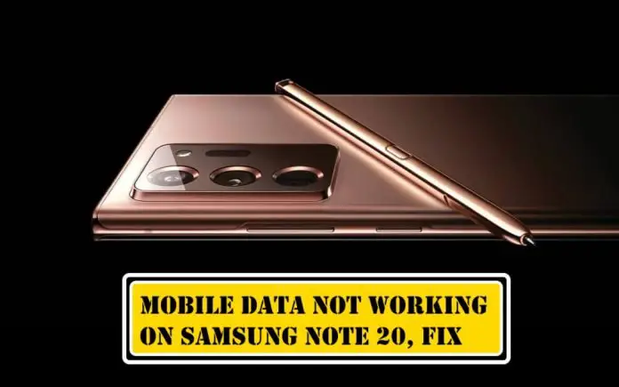 Mobile Data not Working on Samsung Note 20