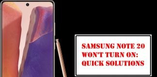 Samsung Note 20 Won't Turn On