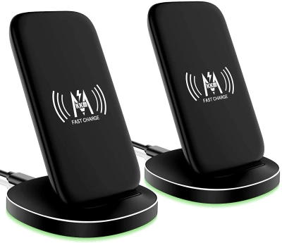 KKM Wireless Charger 2 Pack, 15W Fast Wireless Charging Stand