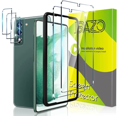[2+3 Pack] BAZO Compatible for Samsung Galaxy S22 5G Screen Protector Tempered Glass