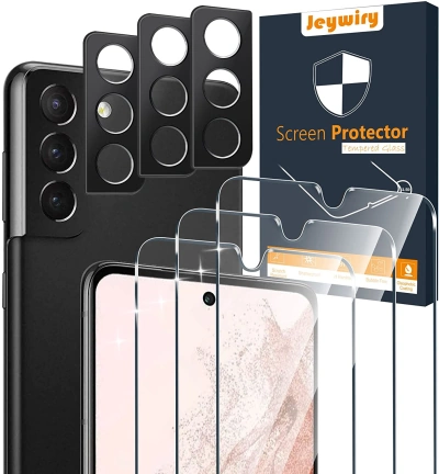Jeywiry [3+3 Pack] Screen Protector and Camera Lens Protector Designed for Samsung Galaxy S22