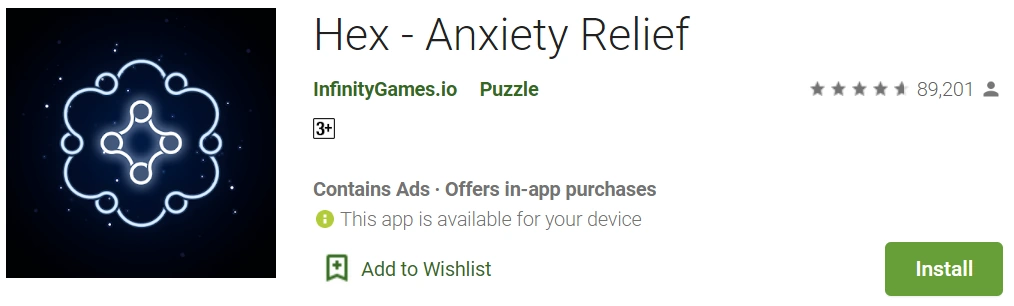 Hex Anxiety Relief Game for Samsung Watch