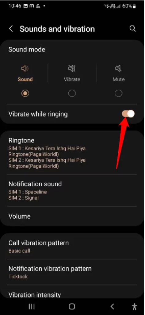 vibration-while-ringing