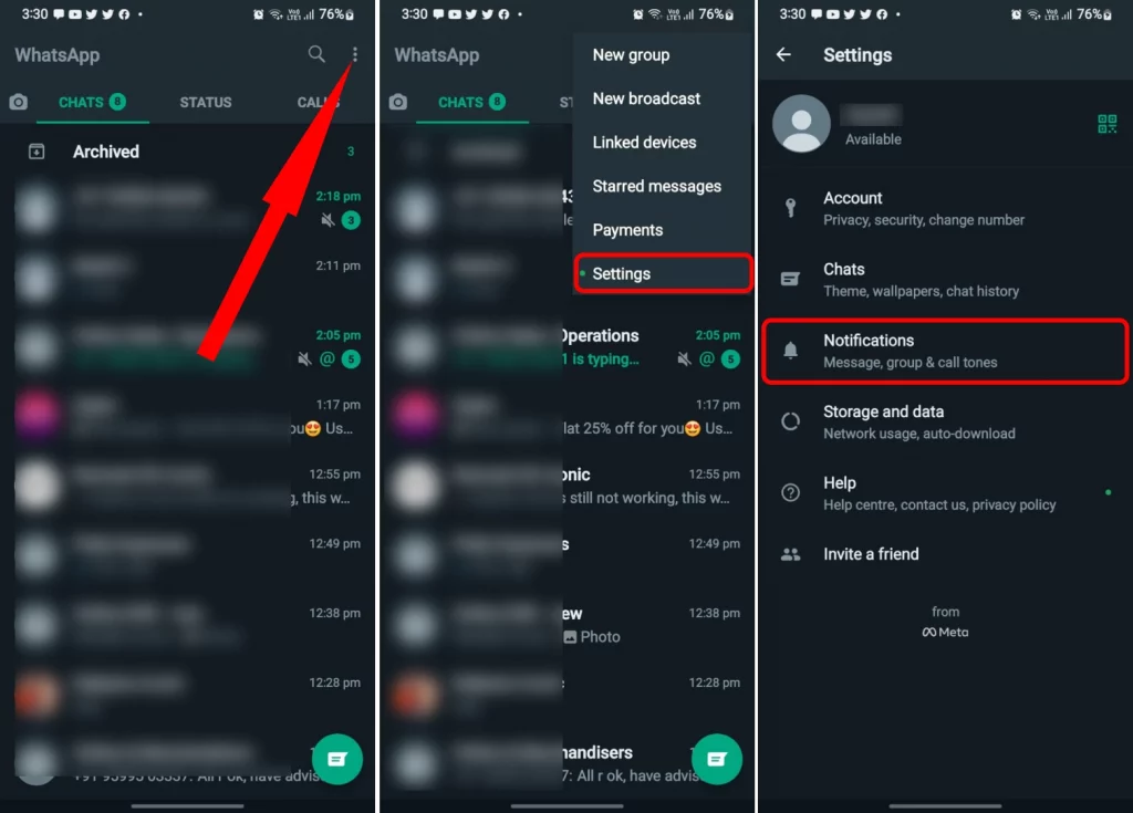 Enable Disable Reaction Notification WhatsApp Android