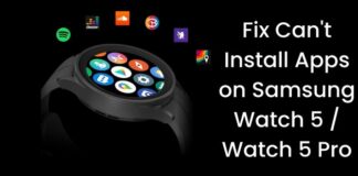 Fix Can't Install Apps on Samsung Watch 5 Watch 5 Pro