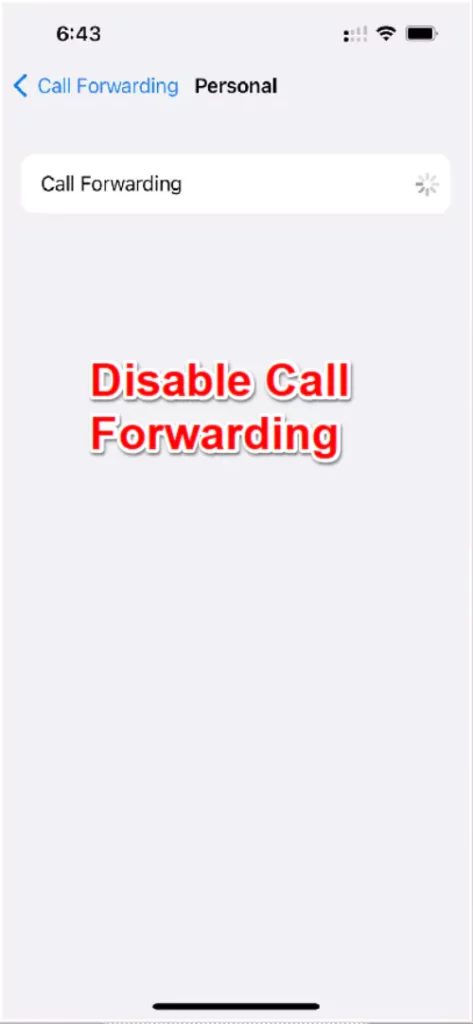 disable call forwarding